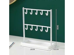 Expositor negro con gancho para pendientes, collares y relojes, estilo nórdico, ideal para organizar y exhibir anillos en casa. Hengjian