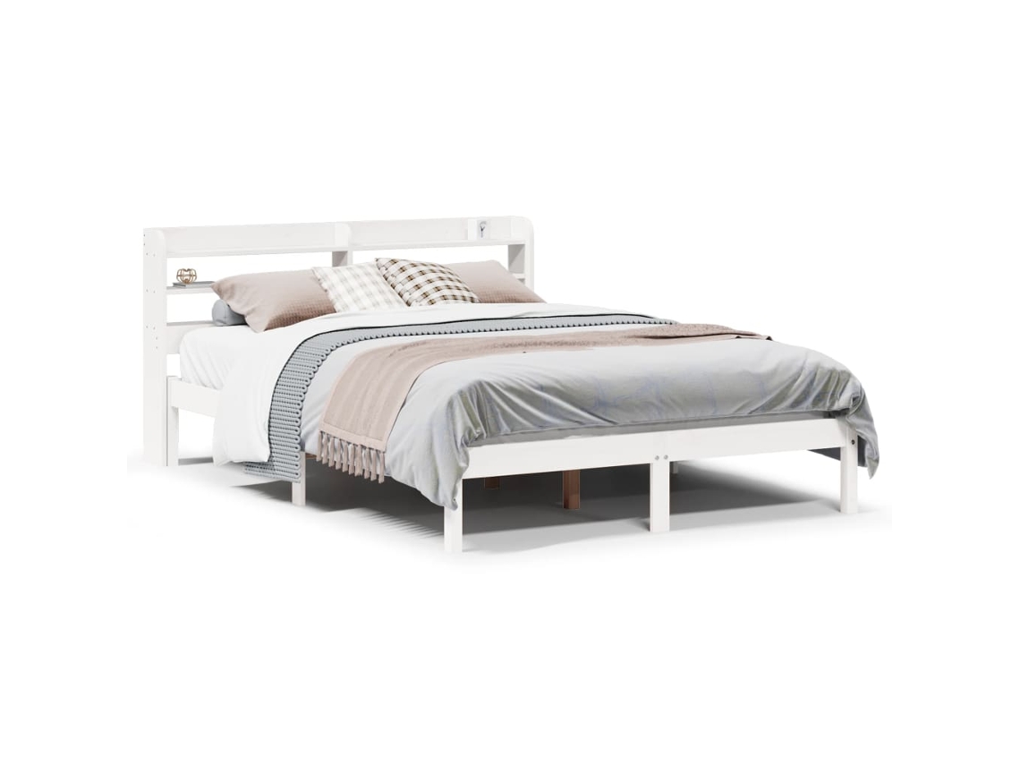 Maison Exclusive - Estructura De Cama Sin Colchón Madera De Pino Blanca 150x200 Cm