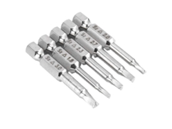 Set De 5 Brocas De Destornillador Magnéticas De Cabeza Triangular Acero S2 1.8-3mm Mango Hex 6.35mm Longitud 50mm