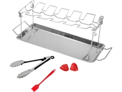 Soporte para muslos de pollo para barbacoa, soporte de acero inoxidable con 12 piezas, Gokoco