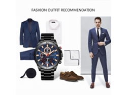 Reloj Curren Para Hombre, Acero Inoxidable, Cuarzo, Luminoso, Resistente Al Agua, Para Negocios.