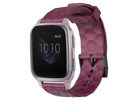 Correa de reloj inteligente para Garmin Venu SQ 20 mm Patrón de fútbol Correa de silicona de color sólido (rojo vino)