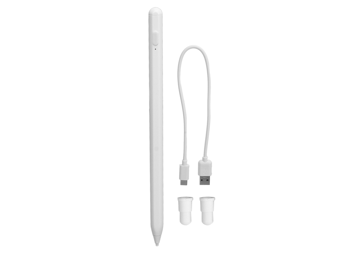 Lápiz Digital De Punta Fina, Escritura Silenciosa, Lápiz Inteligente Con 2 Puntas Para Tabletas Ios Y Android, Blanco.