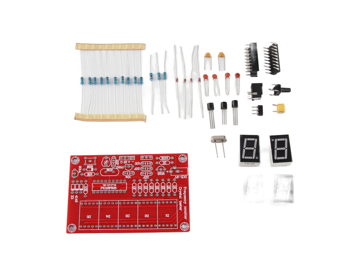 Módulo Medidor De Frecuencia Para Armar (1 Hz-50 Mhz) Con Pantalla De 5 Dígitos Y Tubo Digital Rojo.
