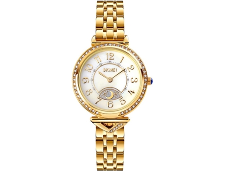 VEANXIN Reloj de niña con diamantes de imitación Relojes de pulsera impermeables-oro