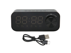 Altavoz Bluetooth con despertador, radio digital, pantalla LED, subwoofer y mini espejo. Altavoz Bluetooth Yunzii.