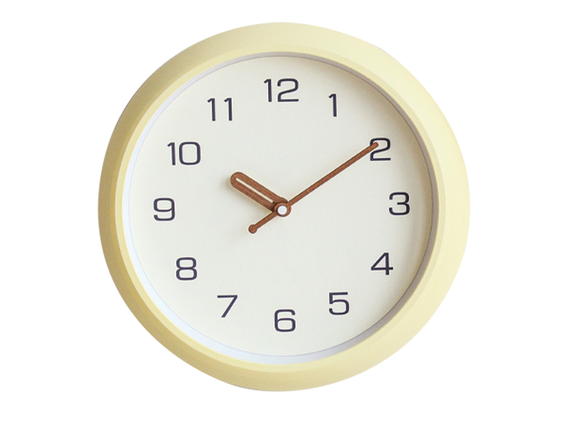 Reloj de pared decorativo redondo y silencioso Baok de 30 cm (12 pulgadas) con movimiento de cuarzo, ideal para pupitres escolares, de color beige y funciona con pilas.