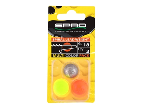 Lote de 5 paquetes de 3 pesos de plomo surtidos SPRO Spiral Weights - 18 g