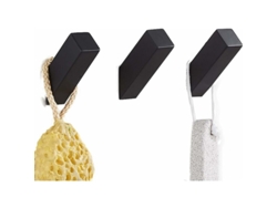 Perchero de pared contemporáneo, diseño versátil y compacto para decoración de baño, cocina y dormitorio, acabado negro mate, gancho multiusos Res