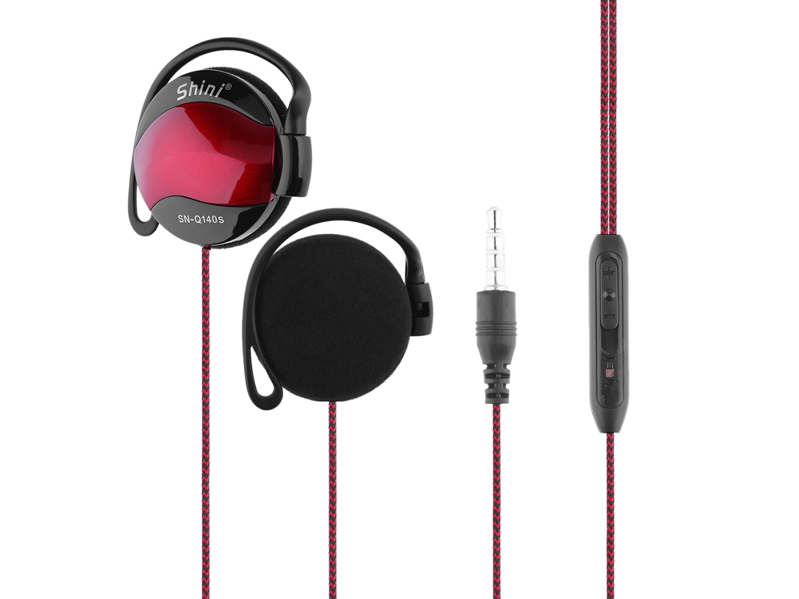 Fone De Ouvido Over The Ear Com Gancho, Cabo Trançado, Microfone E Controle Para Esportes Sn-q140s