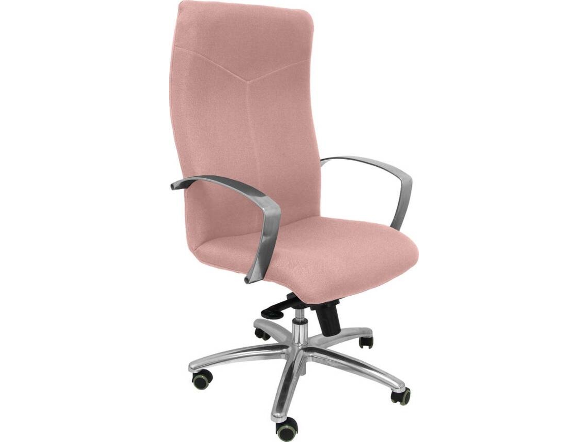 Silla de Escritorio Ejecutiva PYC Caudete Rosa con ruedas de parqué (Tejido - Brazos Fixos)