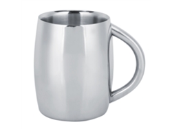 Vaso de acero inoxidable con asa, doble capa para cerveza, té, agua y leche.