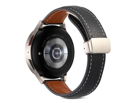 Correa de piel auténtica liberación rápida de 22mm con hebilla para Realme Watch 3/Huami Amazfit GTR 4/GTR 4 Pro - negro