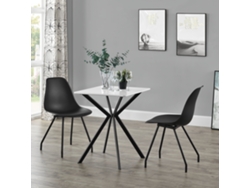 Mesa de Comedor [EN.CASA]  (Blanco - MDF Lacado - 60 x 60 x 75 cm)