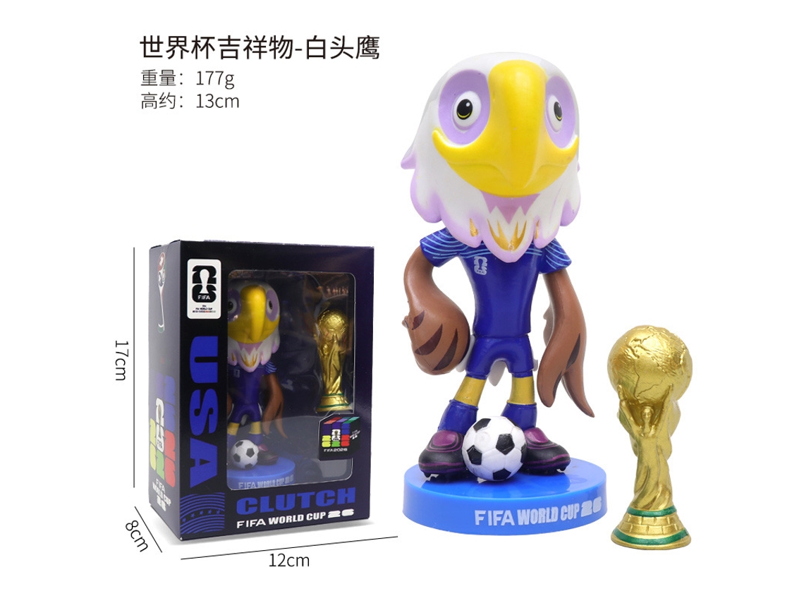 (águia-careca + Troféu (13cm)) Estatueta Do Troféu Do Mascote Da Copa Do Mundo Fifa Eua-méxico 2026