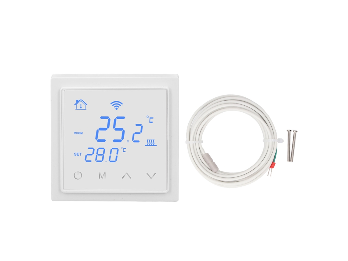 Termostato Inteligente Wifi De 16 A Para Calefacción Eléctrica Por Suelo Radiante Con Función De Voz - Blanco