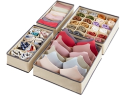 Cajón Organizador para Ropa Interior Beige (47x11x8cm) Kofihety