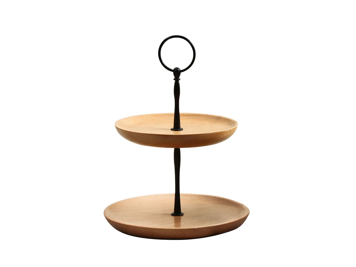 Plato pequeño para tarta de caoba de doble capa (23 cm)