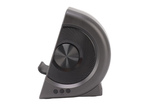 HURRISE 3 en 1 Despertador 3 en 1 Altavoz Abs Pc Despertador con Carga con Cable para Cabecera 10W Reloj Luz Azul Hierro Gris 10W