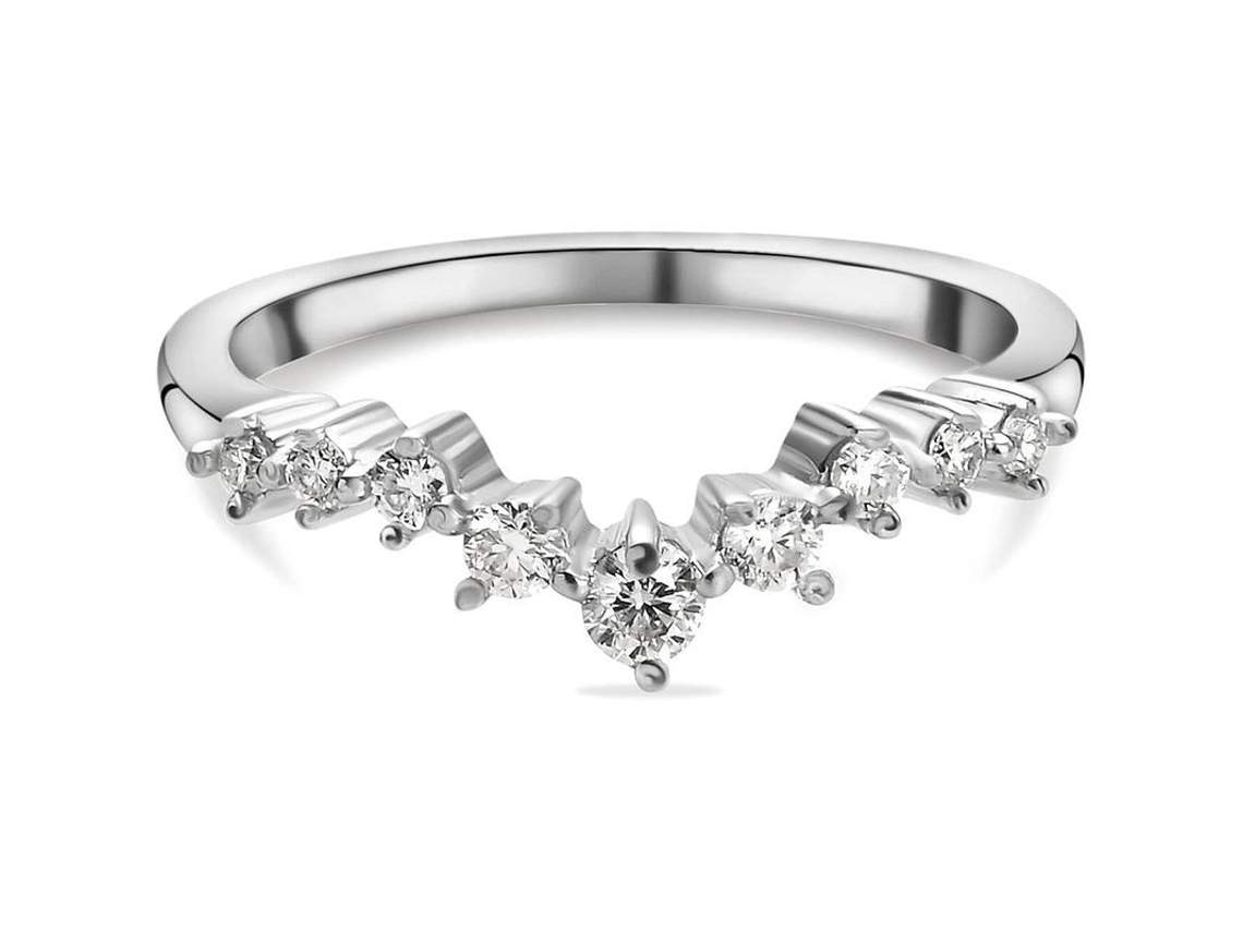 Anillo De Hueso De Deseo De Moissanita Para Mujer En Plata 925 Chapada Platino Con Garras