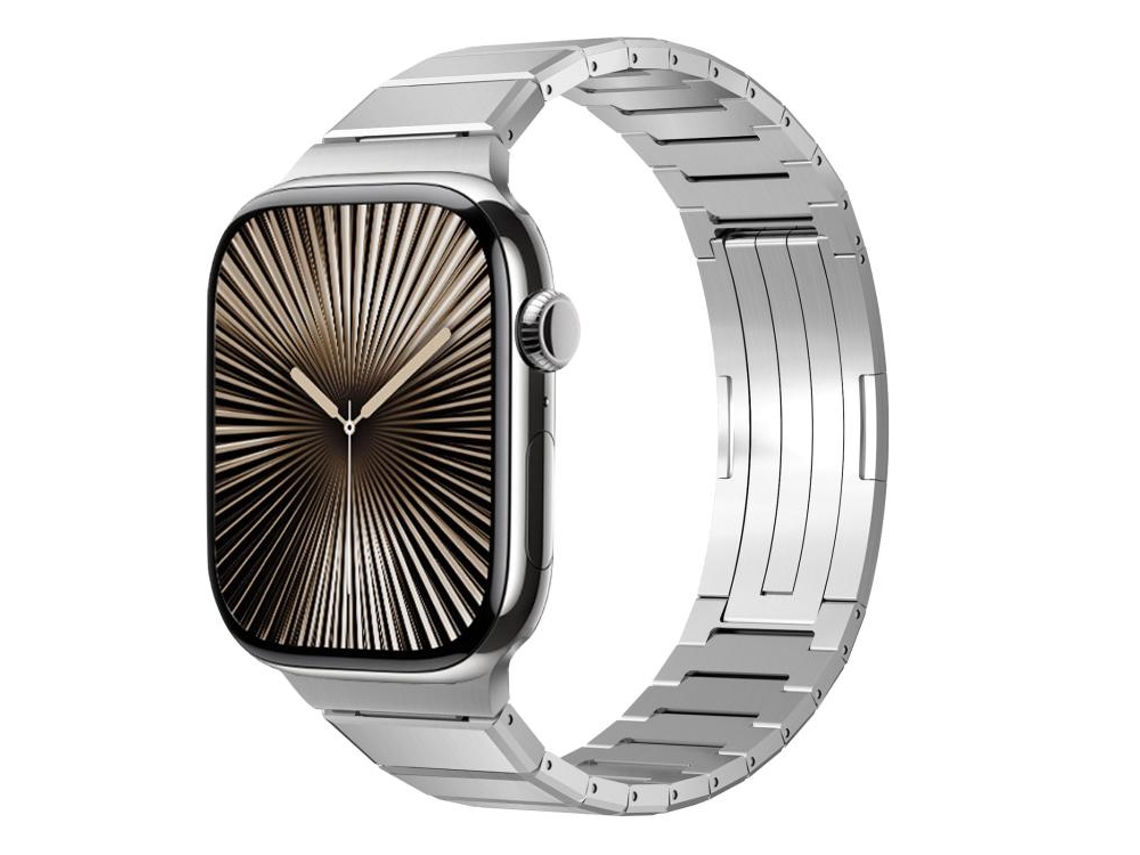 Correa XIAOMOYU de aleación de titanio para Apple Watch (46/49/45/44 mm) con cierre desplegable de un solo eslabón.
