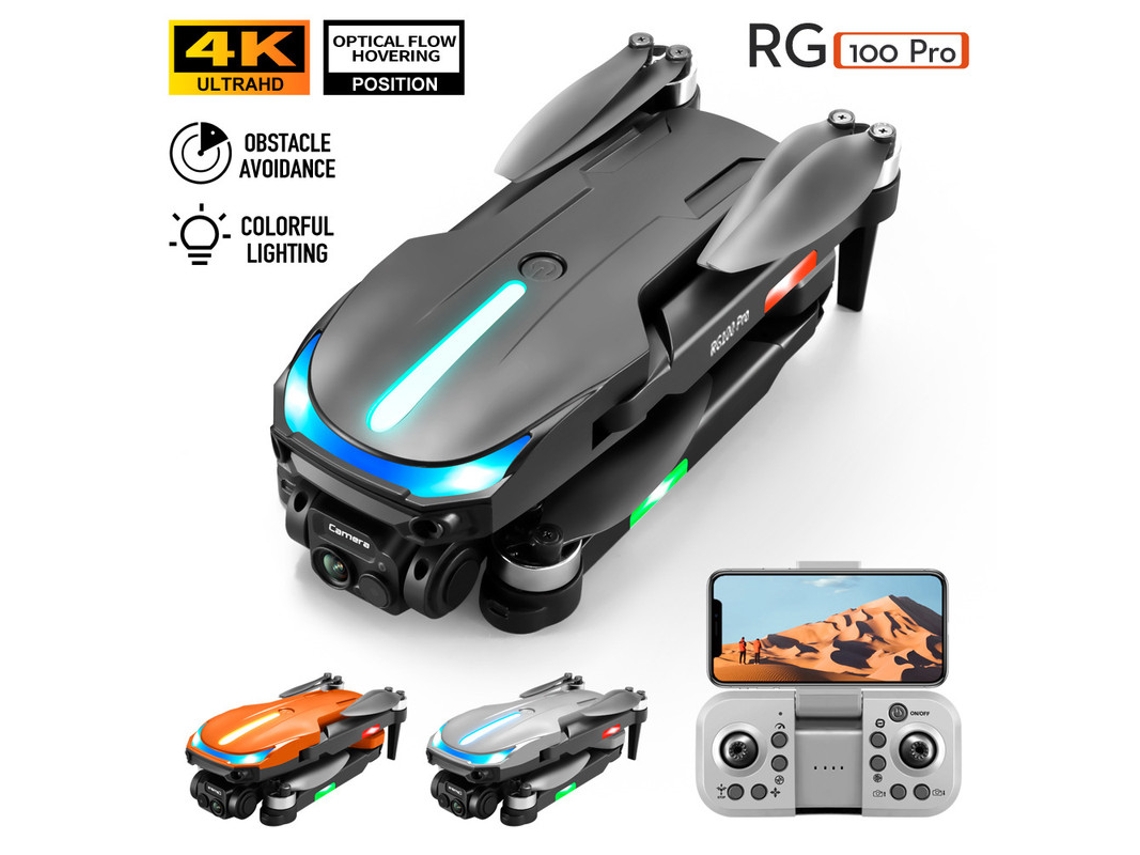 Minidron plegable Bestvite RG100 Pro con cámara 4K (1 batería, 15 minutos de autonomía, negro)