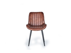 Silla cuero y metal marrón Marrón.GINER Y COLOMER 87x63x53
