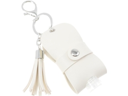 Llavero Portátil Cuero Forma Botella Estuche Recargable Blanco Perfume Loción Accesorio Práctico Compras