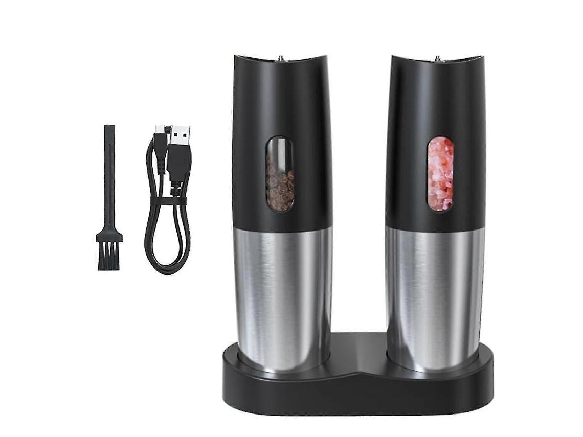 Molinillo de sal y pimienta eléctrico Rosewell, molinillo de pimienta automático, recargable mediante USB, ajuste de temperatura.