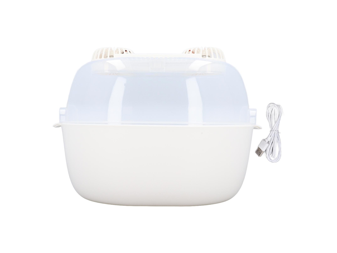 Caja De Descongelación Doméstica Con Dos Ventiladores, Doble Capa, Desagüe, Batería De 1800 Mah, Temporizador, Usb Y Carga Uv.