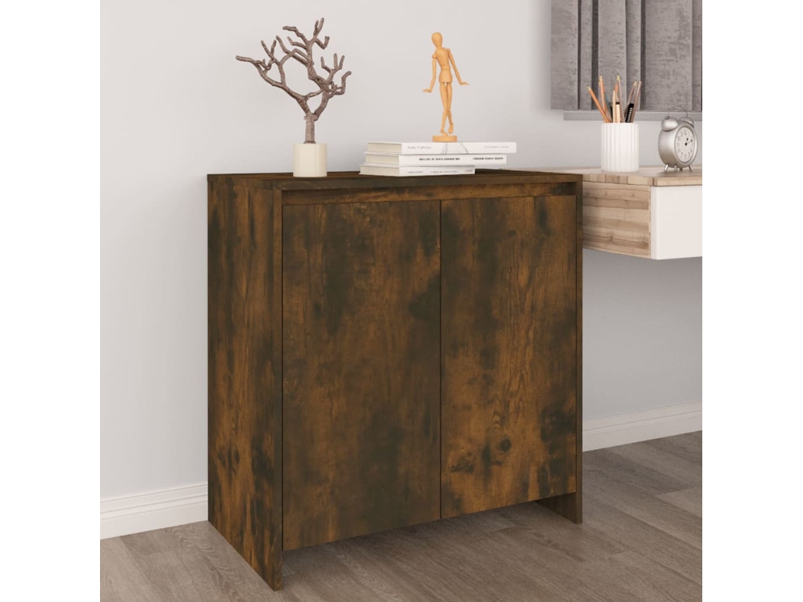 Aparador Madera Contrachapada Color Roble Ahumado 70x41x75 Cm