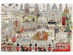 Rompecabezas De Madera De 1000 Piezas Con Dibujos Animados De Londres, Un Regalo Desafiante Para Adultos Y Familias (amarillo)