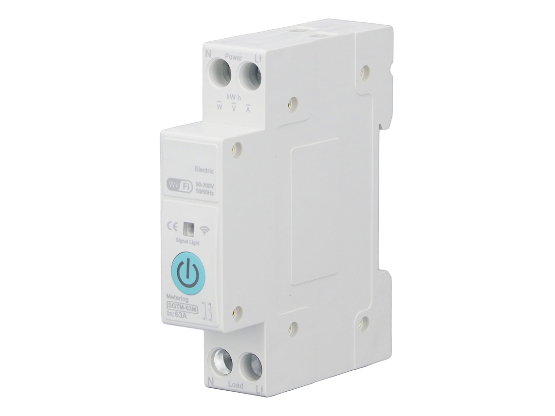 Disyuntor Inteligente Wifi Con Medida Control Remoto Instalación Din Rail Ac 90-300v 63a Hogar