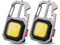 2 Linternas Portátiles Mini Con 7 Modos, Llavero Impermeable Recargable, Base Magnética Y Abridores De Botellas Para Camping Y Reparaciones