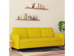 Sofá De 3 Plazas Terciopelo Amarillo 180 Cm