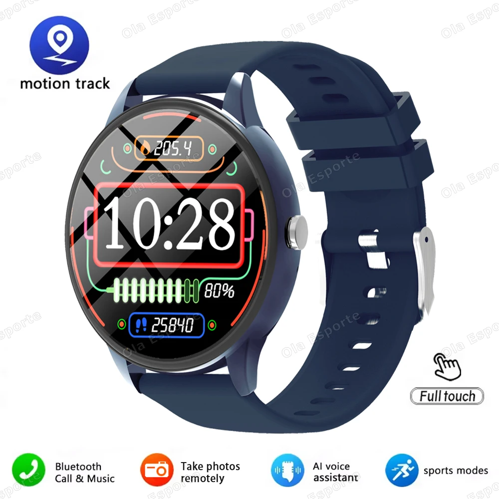 (azul) Smartwatch, Suporta Chamadas Bluetooth, Fitness Esportivo, Monitoramento De Freqüência Cardíaca, Monitoramento De Saúde