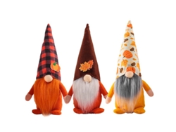 3 Gnomo Enano Sin Rostro Calabaza Hoja De Arce Navidad Otoño Acción De Gracias