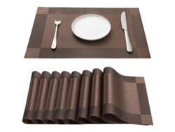 Juego De 8 Servilletas Lavables, Resistentes Al Calor Y Antideslizantes, De 45 X 30 Cm, Color Café.