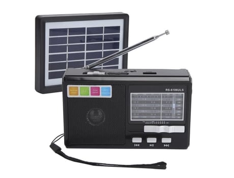 Radio FDIT Fm Radio Portátil Cargado con Energía Solar con Soporte para Linterna Led de Emergencia en U Disk