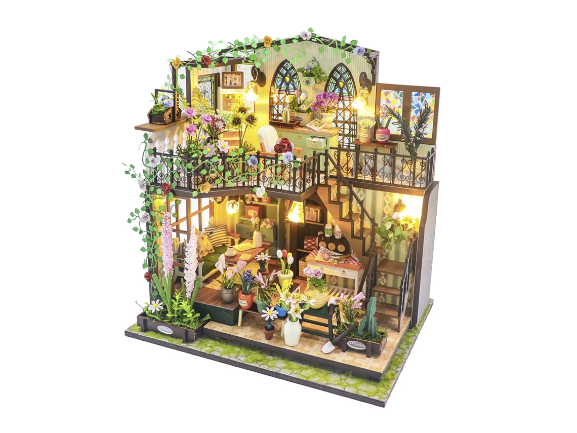 Modelo 3d De La Casa De Las Flores De Darcy, Con Luces Led. 22x17x24 Cm.