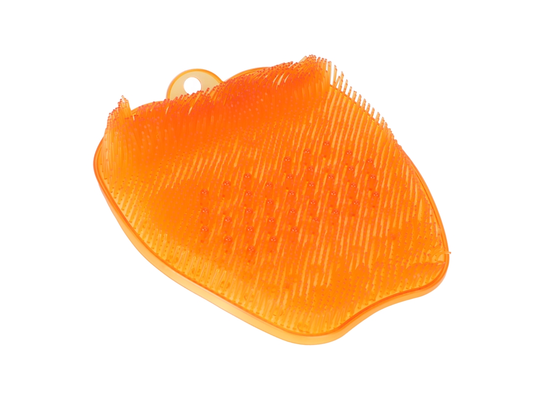 Cepillo De Masaje De Baño De Silicona Suave Color Naranja Con Ventosas