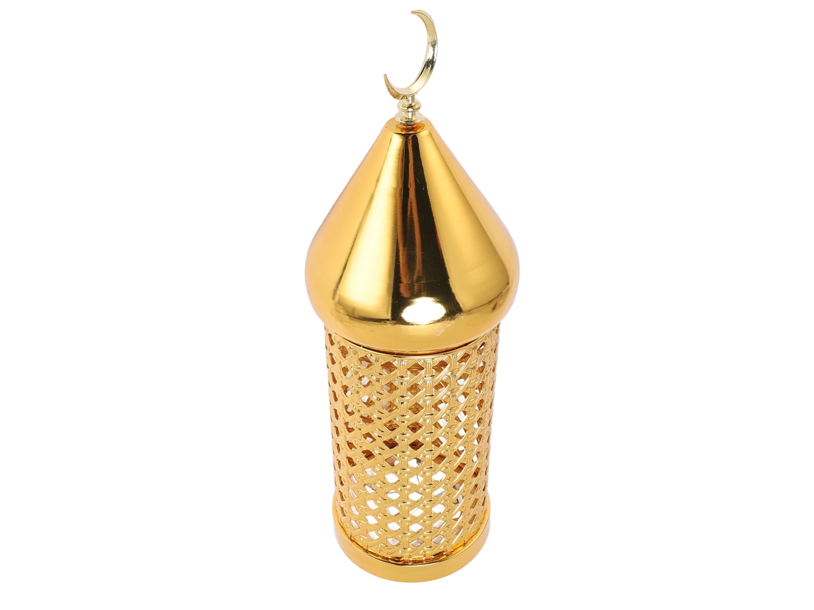 Lámpara de viento decorativa retro hecha a mano de hierro dorado