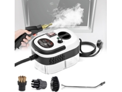 Limpiador A Vapor Portátil De 1200ml, 2500w, Con 3 Cabezales De Cepillo Y Boquilla Curva Extendida (blanco) Chrui