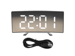 Reloj de mesa Baok-reloj, moderno, electrónico, silencioso, con gran pantalla, números LED blancos y espejo.