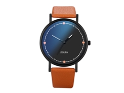 Reloj De Cuero Pu Para Hombre Dial Redondo Reloj De Cuarzo Decorativo Café