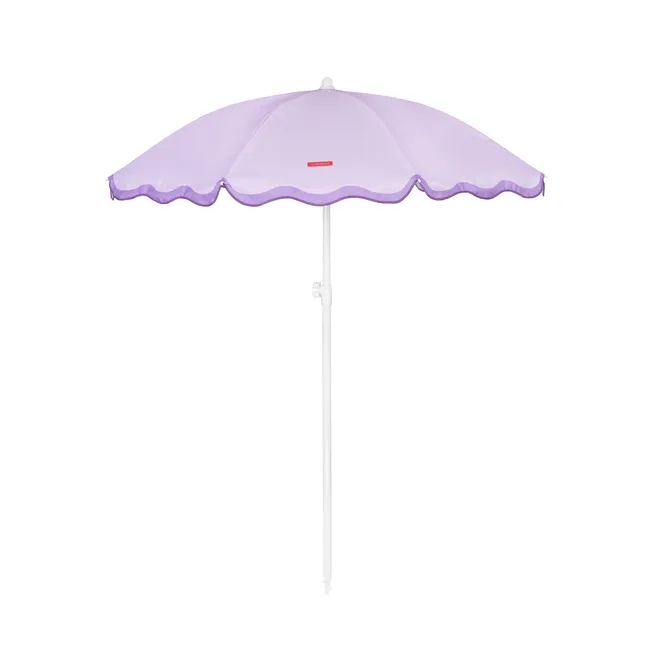 Sombrilla de playa para jardín con protección UV 50 y altura ajustable, color morado, flamenco