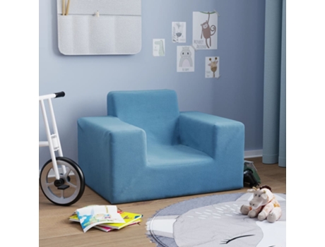 MAISON EXCLUSIVE - Sofá para niños felpa suave azul