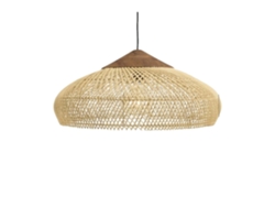 Lámpara colgante Boãªmia, casquillo E27, madera y ratán, 60 cm de diámetro, sin bombilla, D40x19 OEM