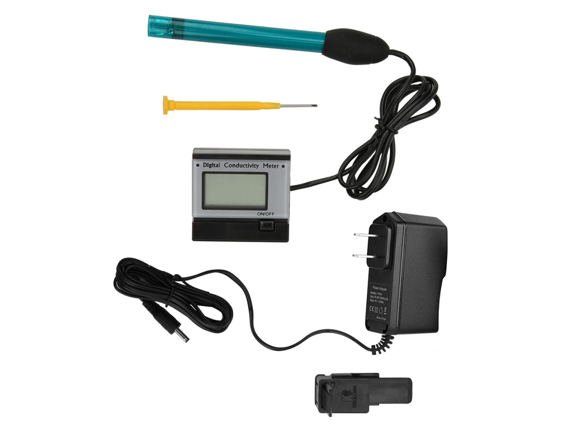 Medidor De Conductividad Eléctrica (ec) Para Agua, Pantalla Lcd, Rango De 0 A 199,9 Ms/cm, Con Adaptador De Enchufe Estadounidense De 110 V.