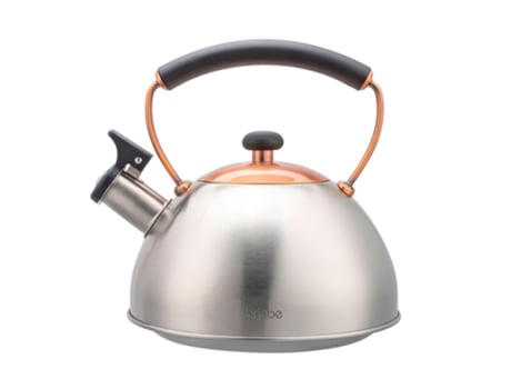 Tetera con Silbato, Hervidor de Agua 2,5L, Inducción, Acero Inox, Vintage, Mango Cool Touch BRIEBE